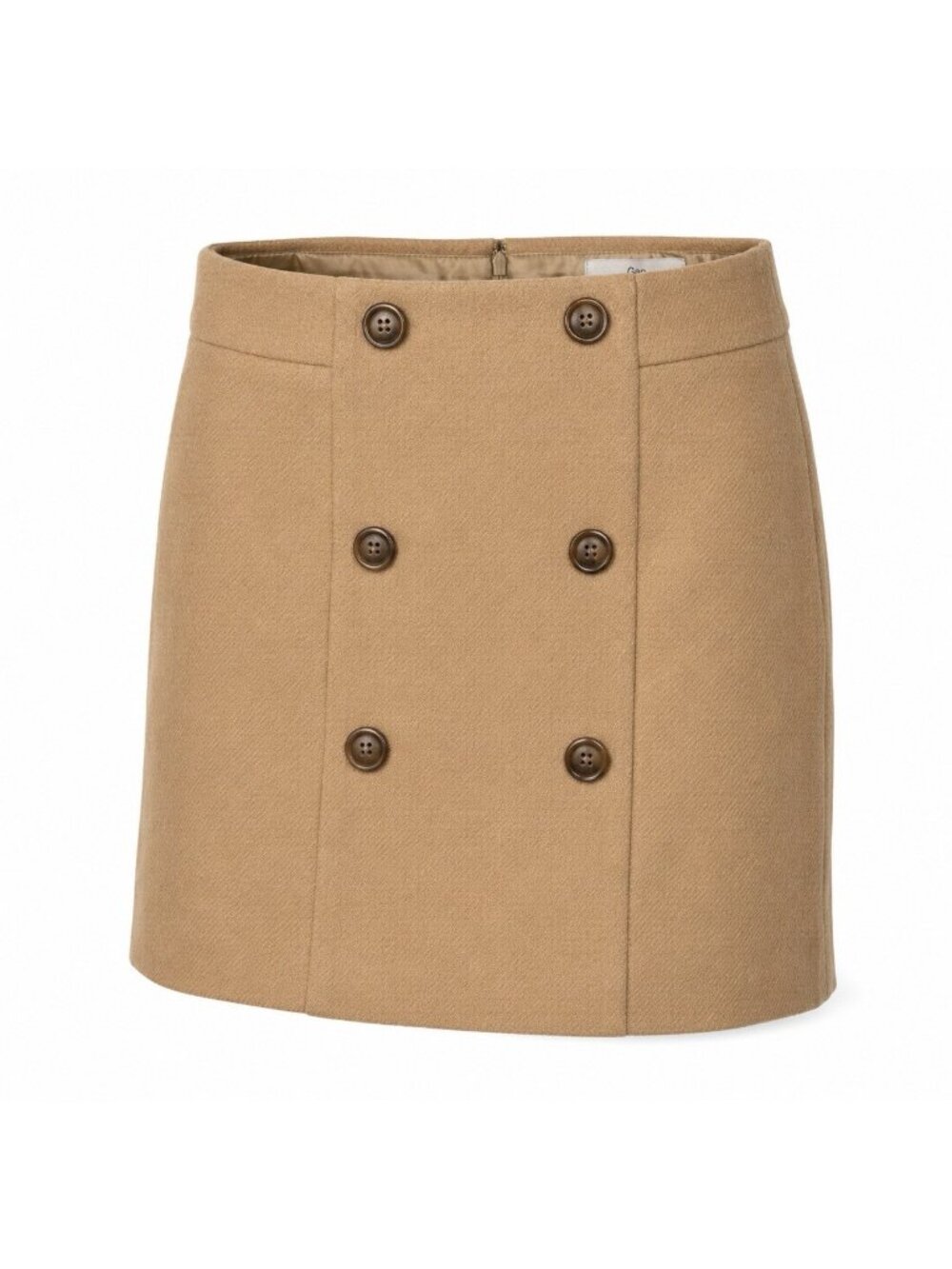 Gap Pencil Mini Skirt Womans 4 Tan Wool Blend Double Breasted Lined Career